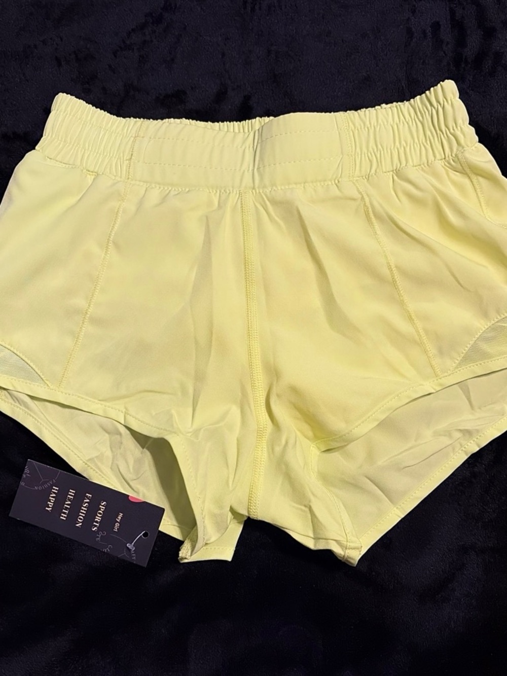 Women’s Light Yellow Athletic Shorts - Elastic Waist